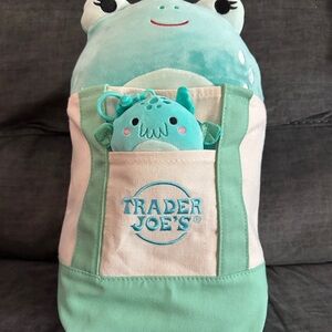 Trader Joe's mini teal tote: Easter basket w/ Squishmallows!